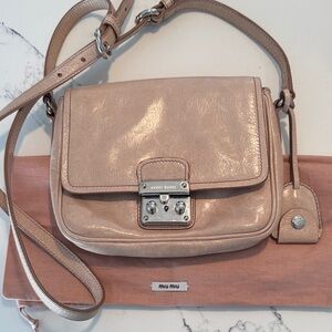 Miu Miu Shimmering Beige Crossbody Bag